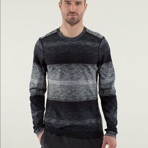 Lululemon Core Crew Rulu Shirt Run Long Sleeve Universal Stripe Size Large